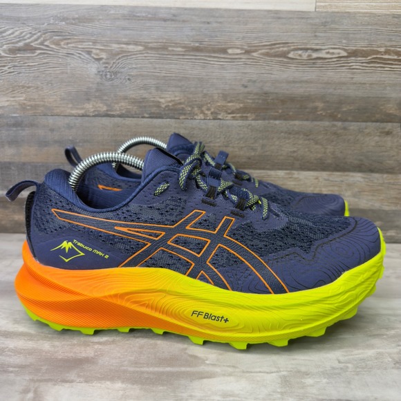 Asics Trabuco Max 2 Mens Size 9 Trail Running Shoes Navy Orange 1011B606 EUC - Picture 13 of 16